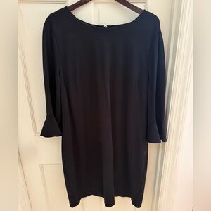Classic Black Long Sleeve Dress with Flared Cuffs